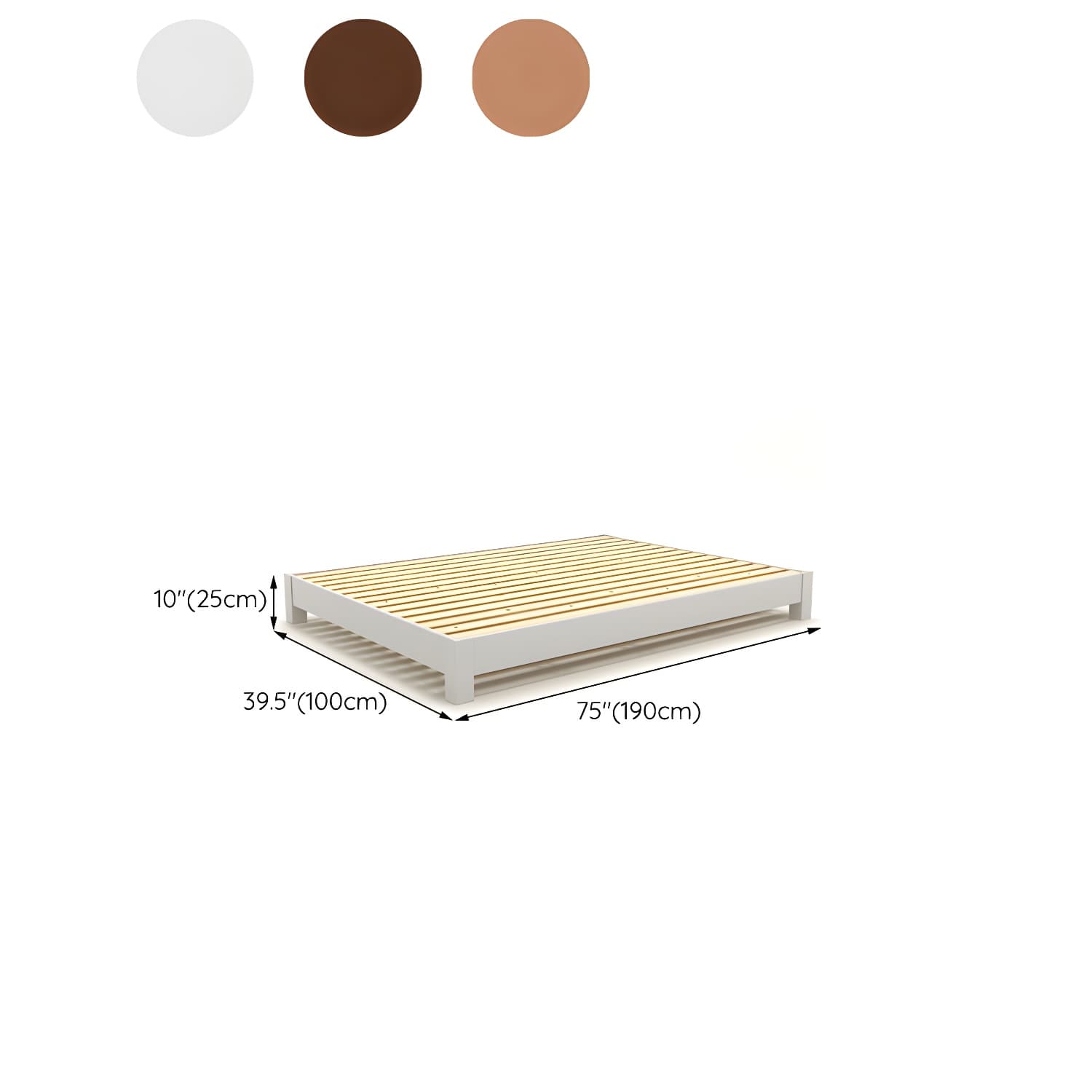 Solid Wood Standard Bed Contemporary Rubberwood Platform Bed with Legs thumbnail 25