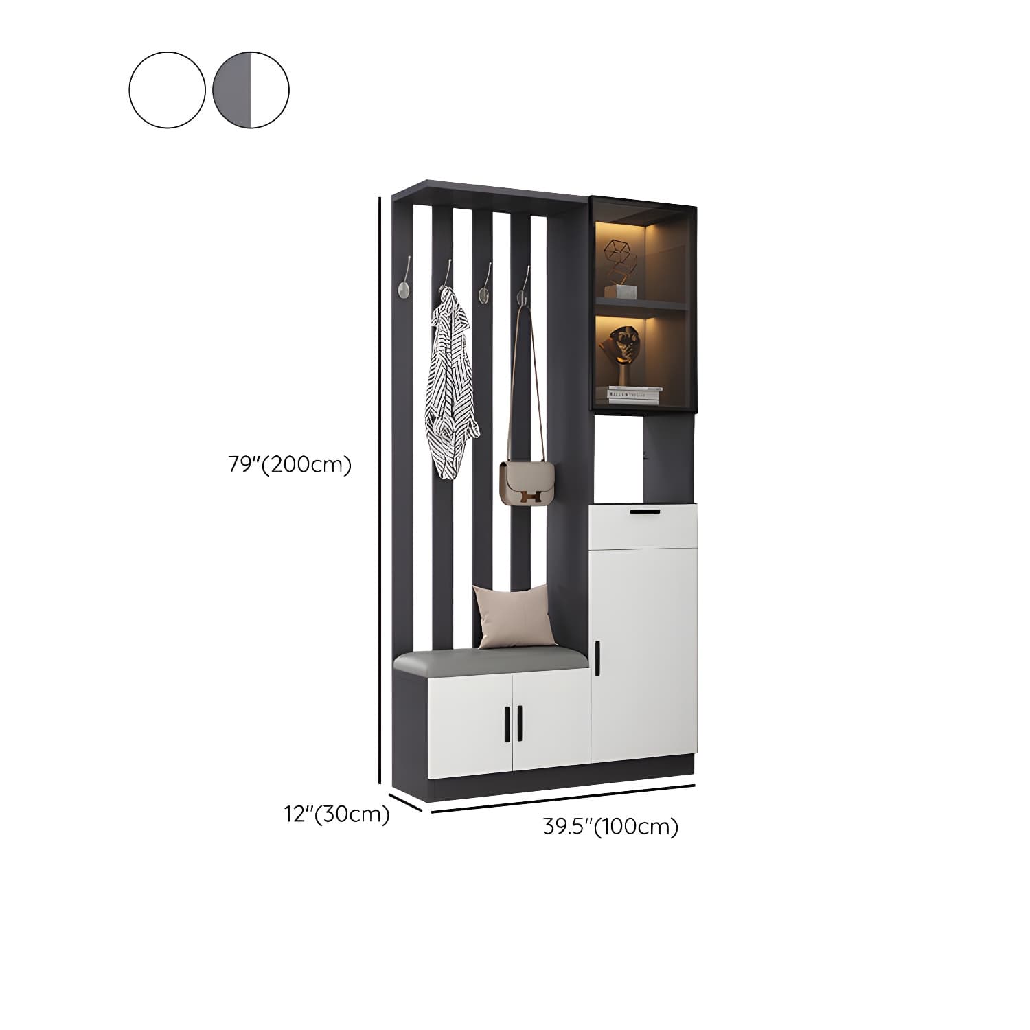 Contemporary Style Wooden 3-door Accent Cabinet with Drawer and Shelf thumbnail 15