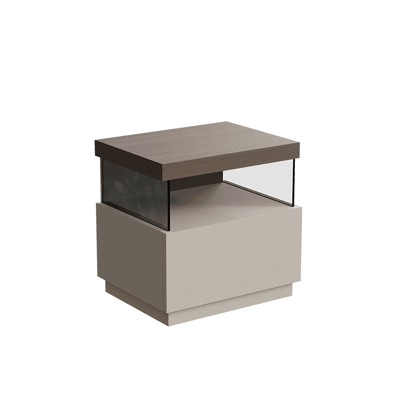 Organic Modern Nightstand With Drawer Organization with 1 Drawer and Real Wood Countertop thumbnail 4