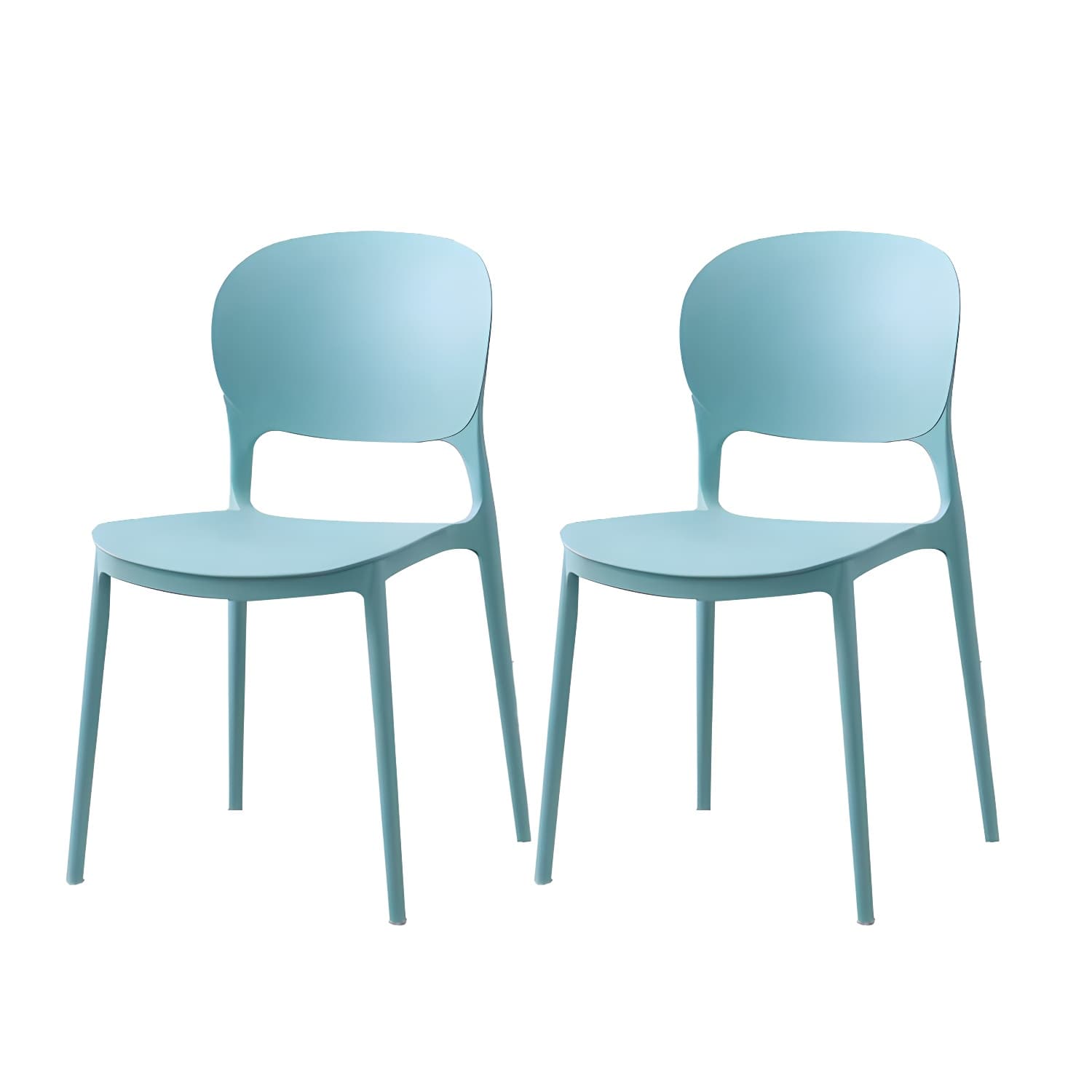 Plastic Open Back Dining Chair Indoor-Outdoor Stackable Side Chair thumbnail 3