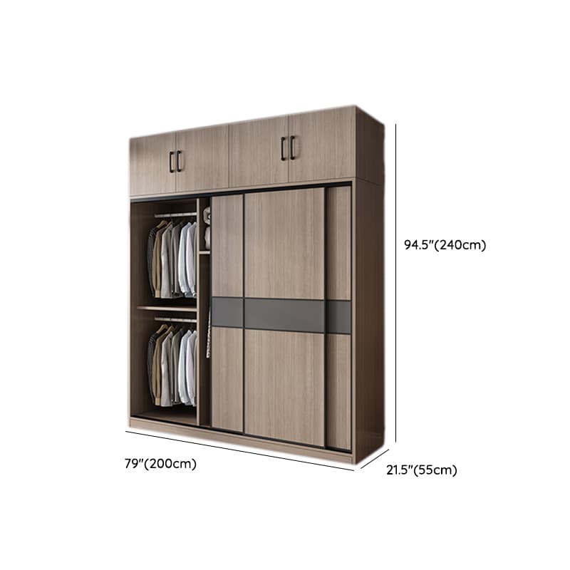 Rustic Brown Self-supporting Armoire Cabinet Pine with Shelves thumbnail 21