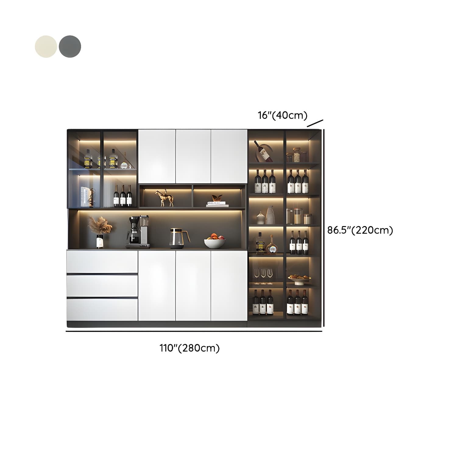 Modern Living Room Manufactured Wood Sideboard with Lighting thumbnail 35
