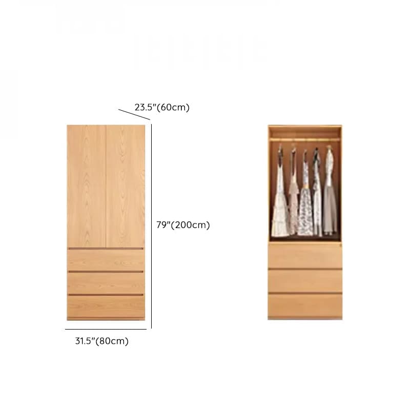 Natural Finish Unfixed Almirah Manufactured Wood Soft Close Drawer Soft Close Door Hinged thumbnail 22