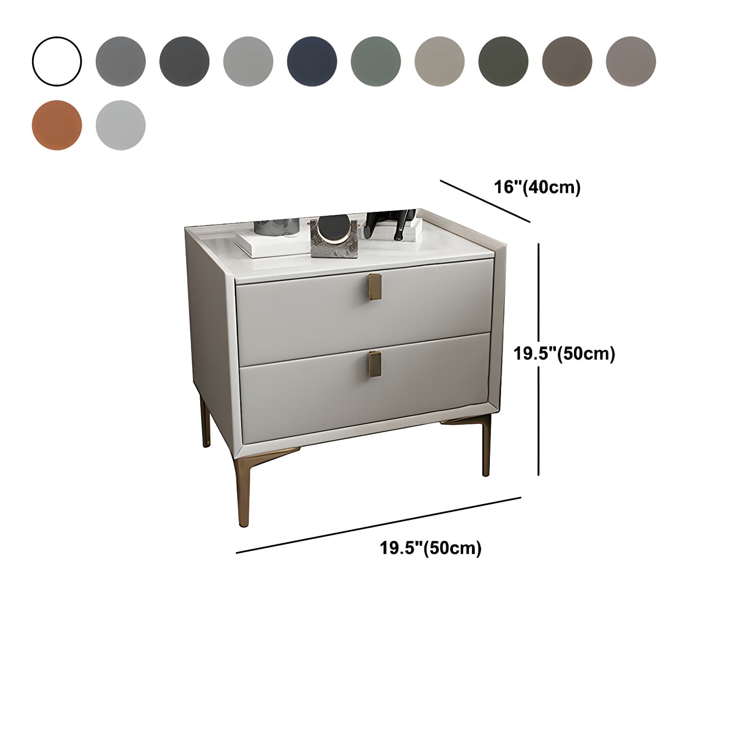 2 Drawer Solid Wood Modern Night Table Drawer Storage Bed Nightstand thumbnail 30