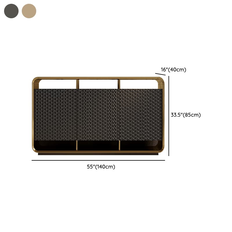 Self-supporting Metal Framed Wood Sideboard with Extreior 3 Shelves and a Counterboard in a Lavish Style thumbnail 8