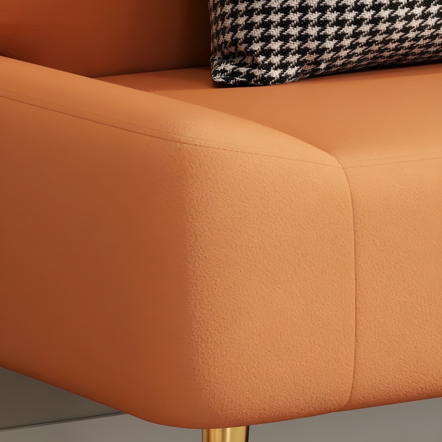 Scandinavian Faux Leather Small Size Sofa with Armless Design in Solid Color thumbnail 15