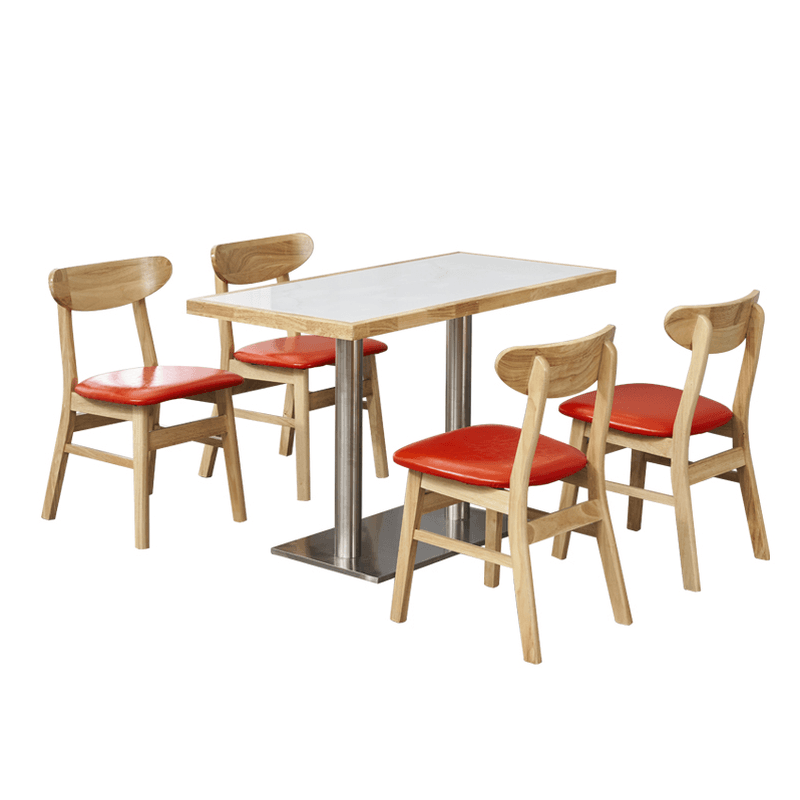 Dining Table Set with Slate Stone Top and Trestle Base, Seating Capacity for 4 People thumbnail 9