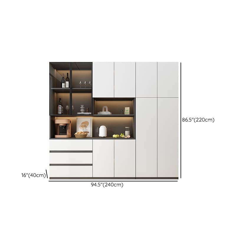 Two Toned Unclosed & Self-supporting Wide Sideboard with 2 Shelves & Benchtop thumbnail 32