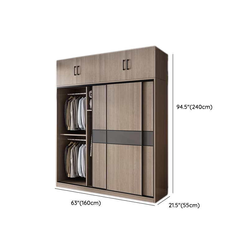 Rustic Brown Self-supporting Armoire Cabinet Pine with Shelves thumbnail 19