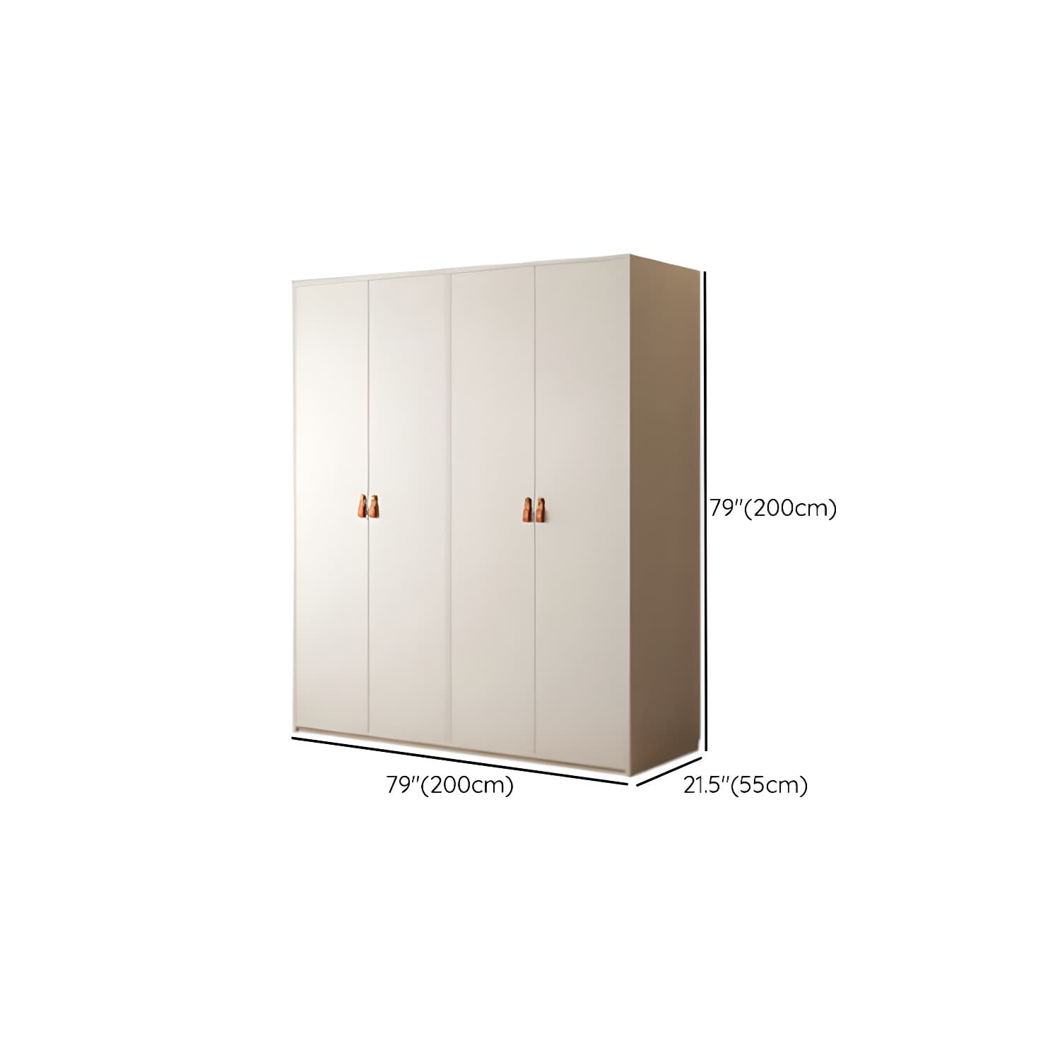 Modern White Wardrobe Cabinet Engineered Wood Wardrobe with Garment Rod thumbnail 13
