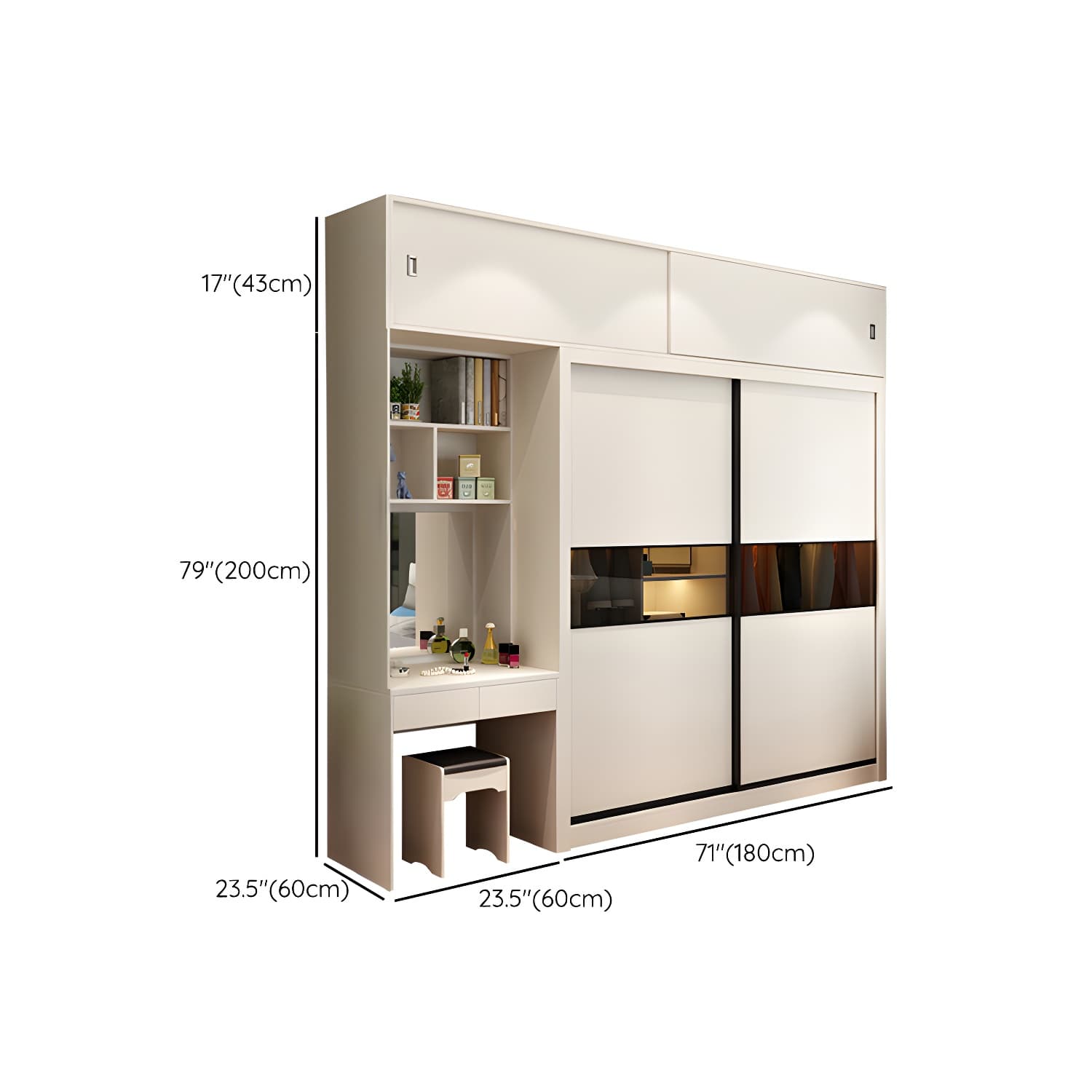 Contemporary Home Engineered Wood Wardrobe Freestanding Wardrobe Closet thumbnail 25