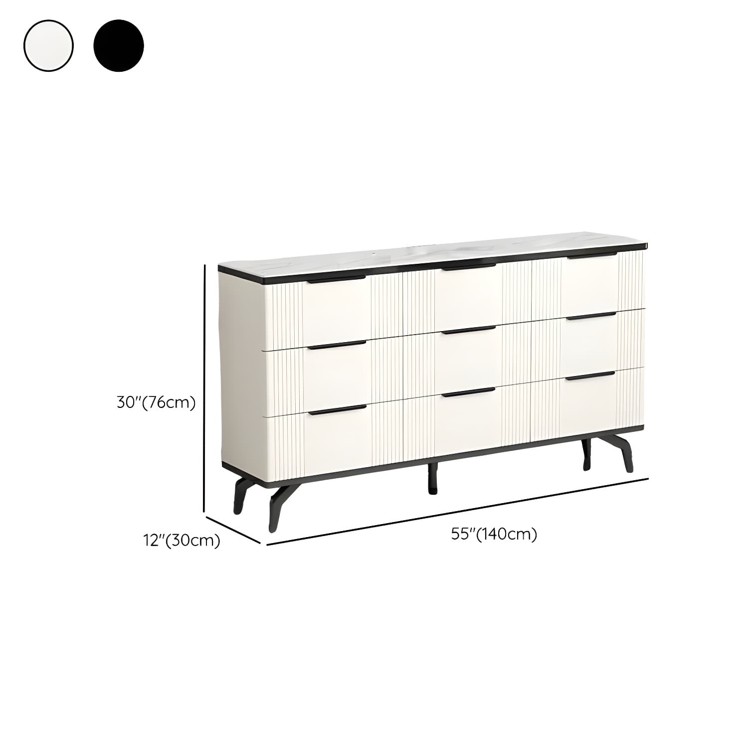 Drawers Included Modern Chest with Stone Countertop and Metal Legs thumbnail 17