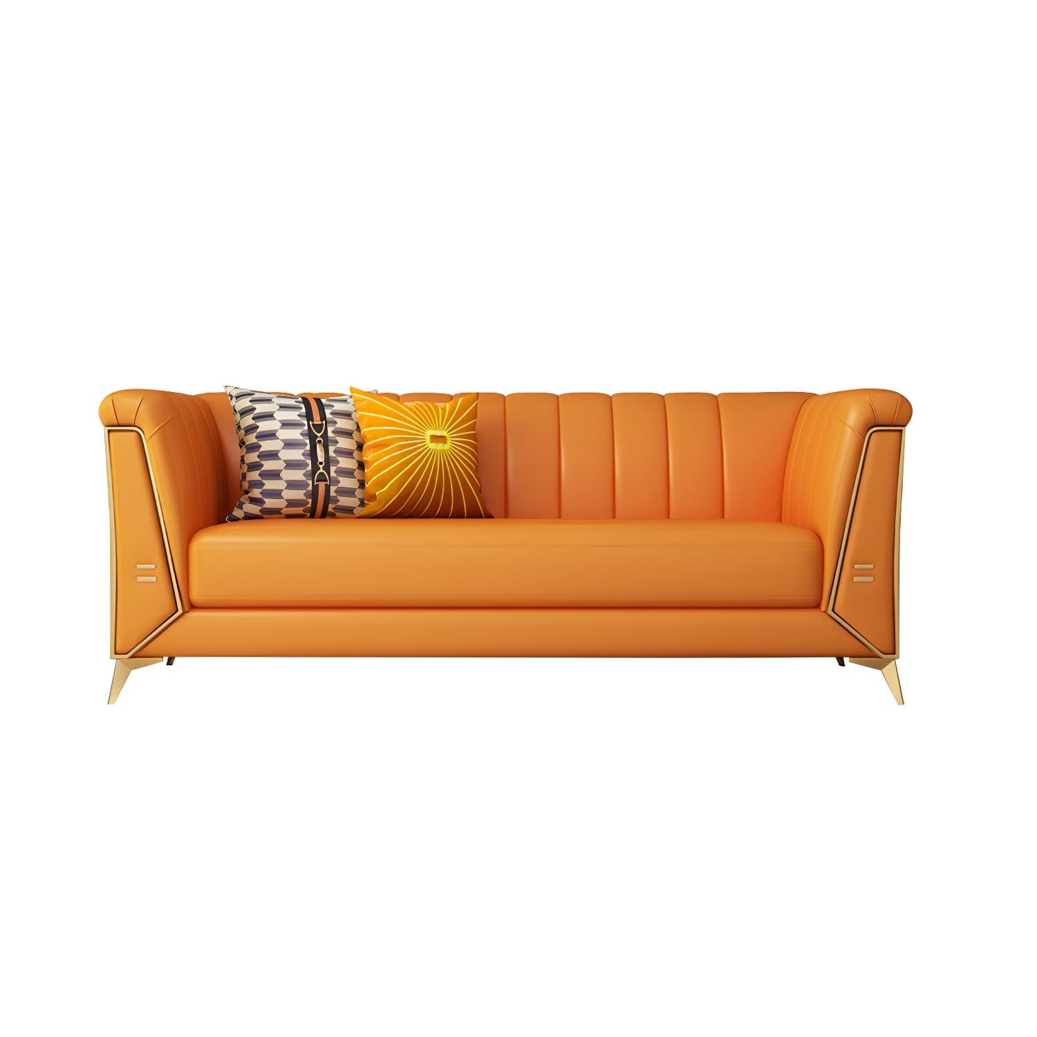 Glam Wood Frame Standard Sofa with Tuxedo Arms in Solid Color thumbnail 14
