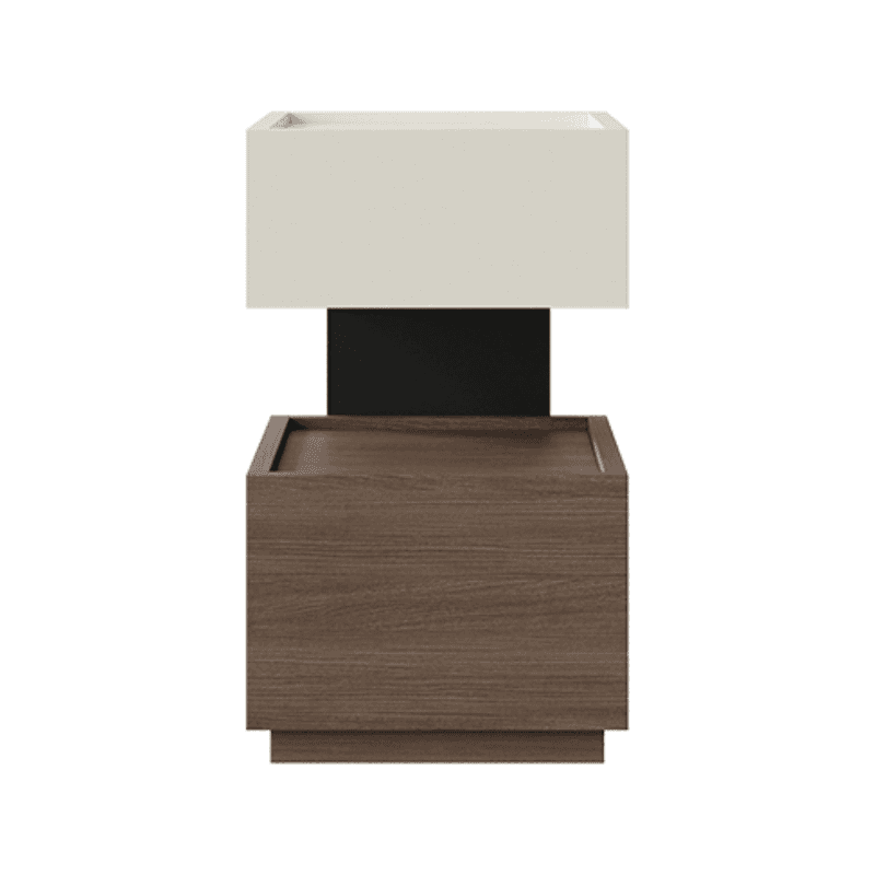 Organic Modern 2 Tiers Nightstand With Drawer Organization, 2 Shelves, Real Wood Countertop, and Illuminating Feature thumbnail 6
