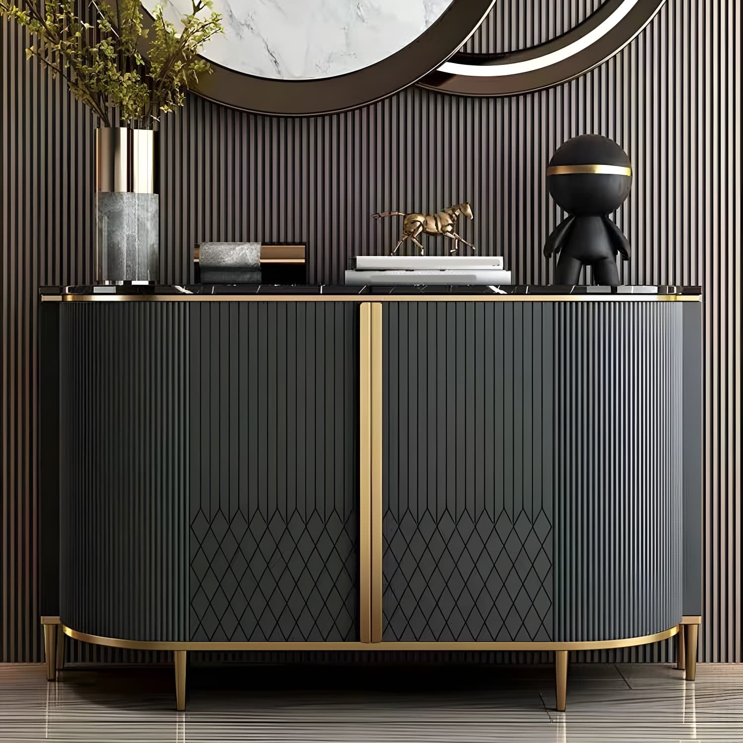 Marble Sideboard Modern & Contemporary Side Board with Cabinets - image 7