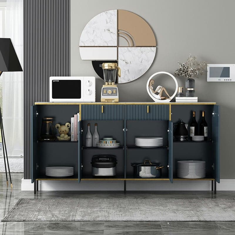 Free Standing Stone Wet-resistant Utility Storage Cabinet with 12 Interior Shelves & 3 Cabinets Living Room thumbnail 16