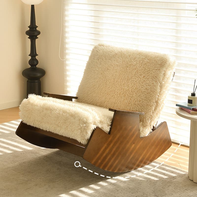 Dove Grey/Amber Color Modish Rocking Seat Upholstered and Scratch-proof Stationary with Spindle Back and Rear thumbnail 7