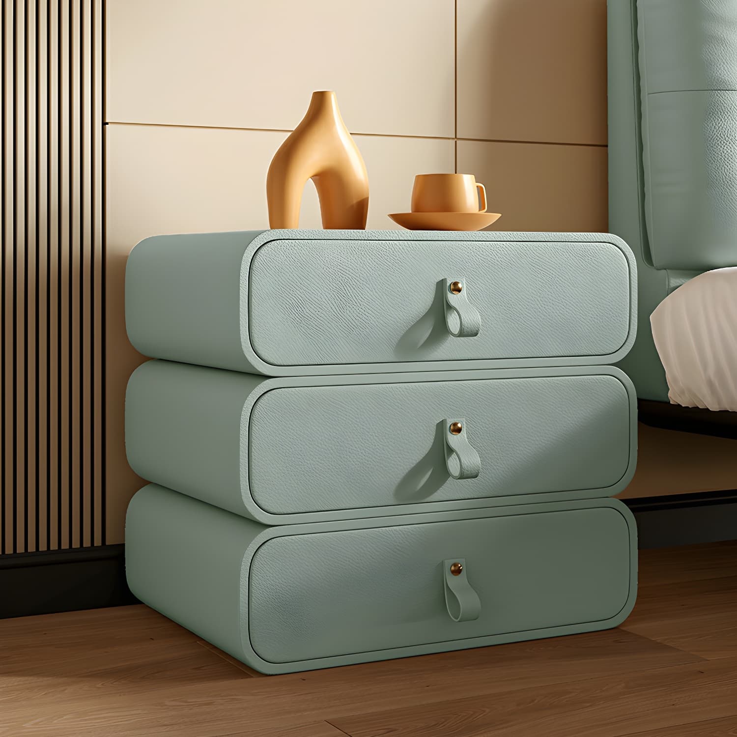 Modern Faux Leather Bachelor's Chest with Drawers in Narrow Size thumbnail 12