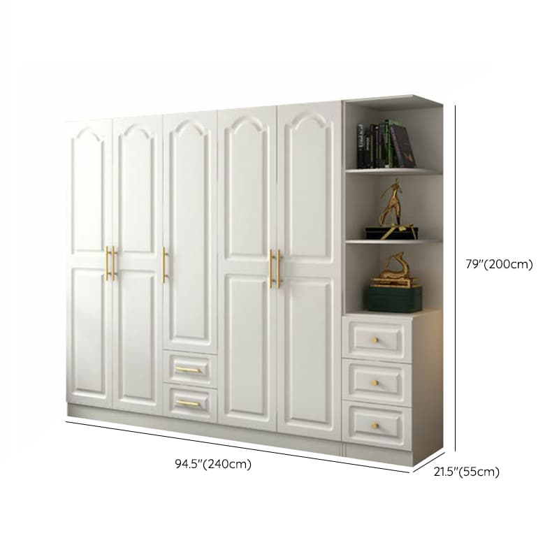Contemporary Wood Chalk Wardrobe Closet with Interior Shelves&Clothing Rack&3-Drawer/6 Drawers/5-Drawer thumbnail 23