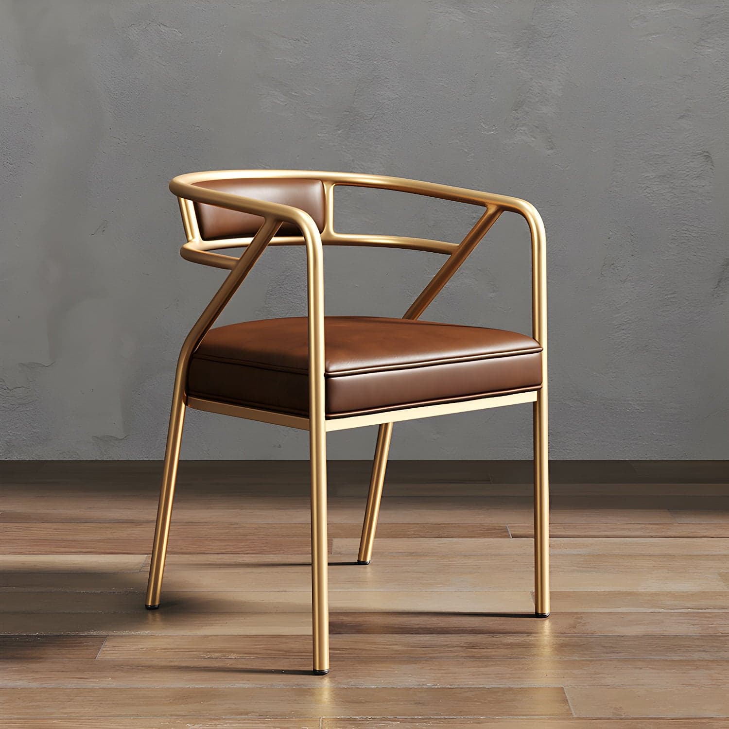 Glam Dining Chair Open Back Upholstered Dining Side Chair with Metal Legs thumbnail 7