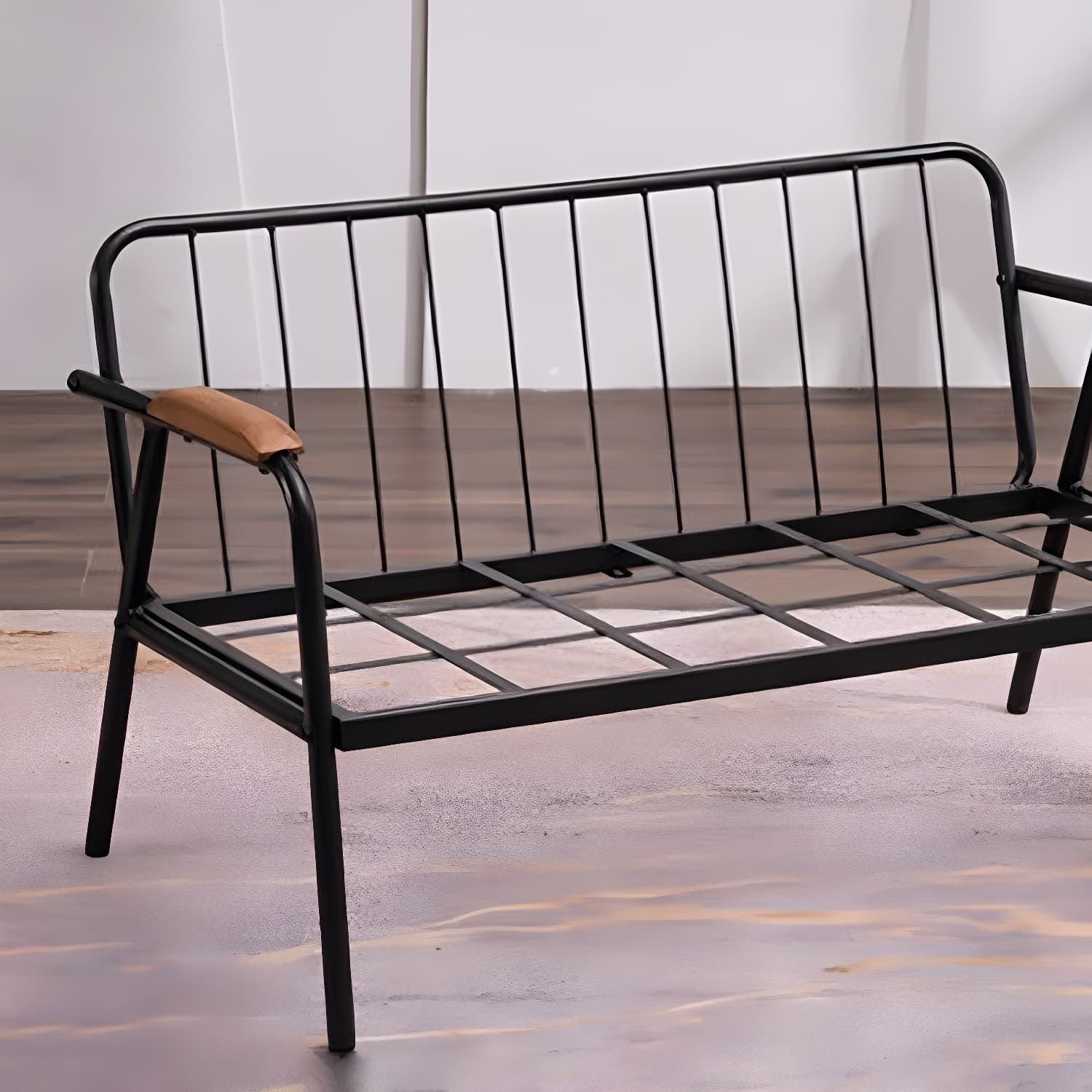 Black Industrial Linen Sofa with Bolster Pillows 29.53"High Square Arm Sofa thumbnail 19