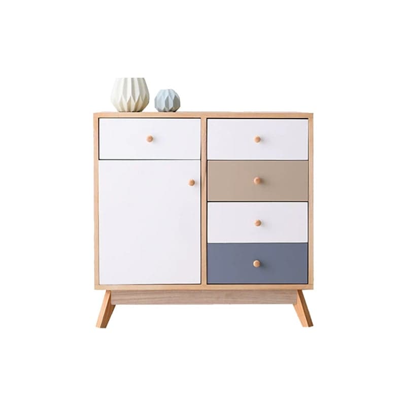 Five-Drawer Wooden Dresser, Natural Color, Modern Design, 50in Length, Pre-Drilled thumbnail 8
