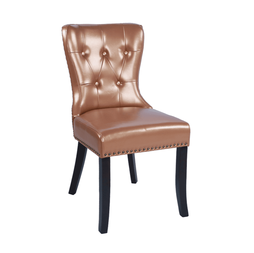Vintage Secure Bordered Button-tufted Upholstered Side Chair with Wingbacked Chair, Nailhead Detailing and Foot Pads thumbnail 3
