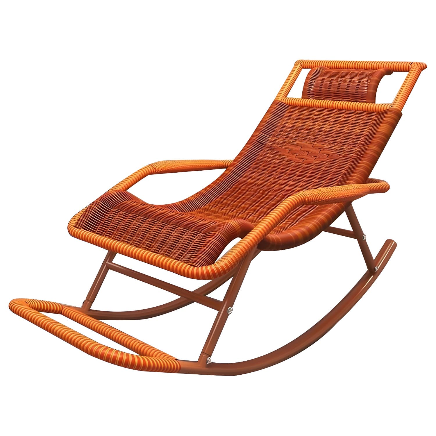 Modern Rattan Rocker Chair Reclining Rocking Chair for Home Decor - image 8