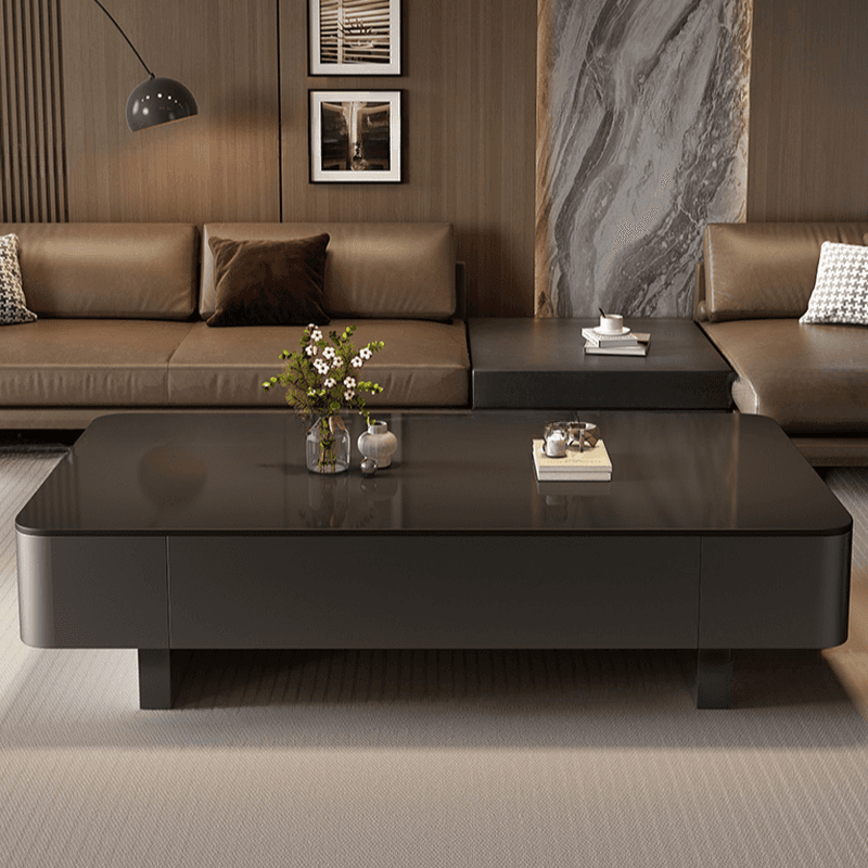 Rectangular Side Table with Twin Support Base, Rawhide Upholstery, and 2 Drawers thumbnail 14
