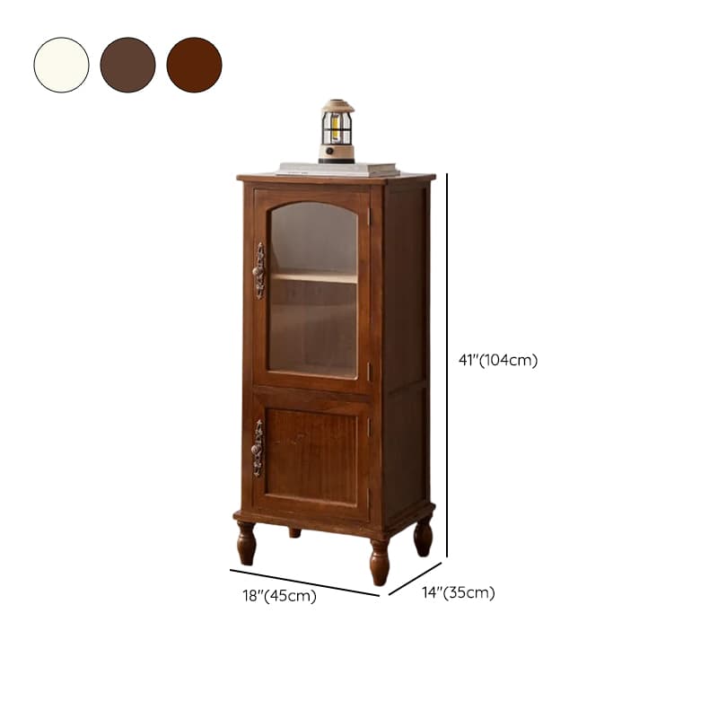 Classic Parlor Independent Accent Cabinet with Distressed Wood Finish, Damp-proof and Bun Feet thumbnail 10