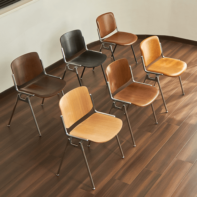Old School Ventilated Back Armless Chair with Ink/Metallic Metal Legs, Nestable thumbnail 17