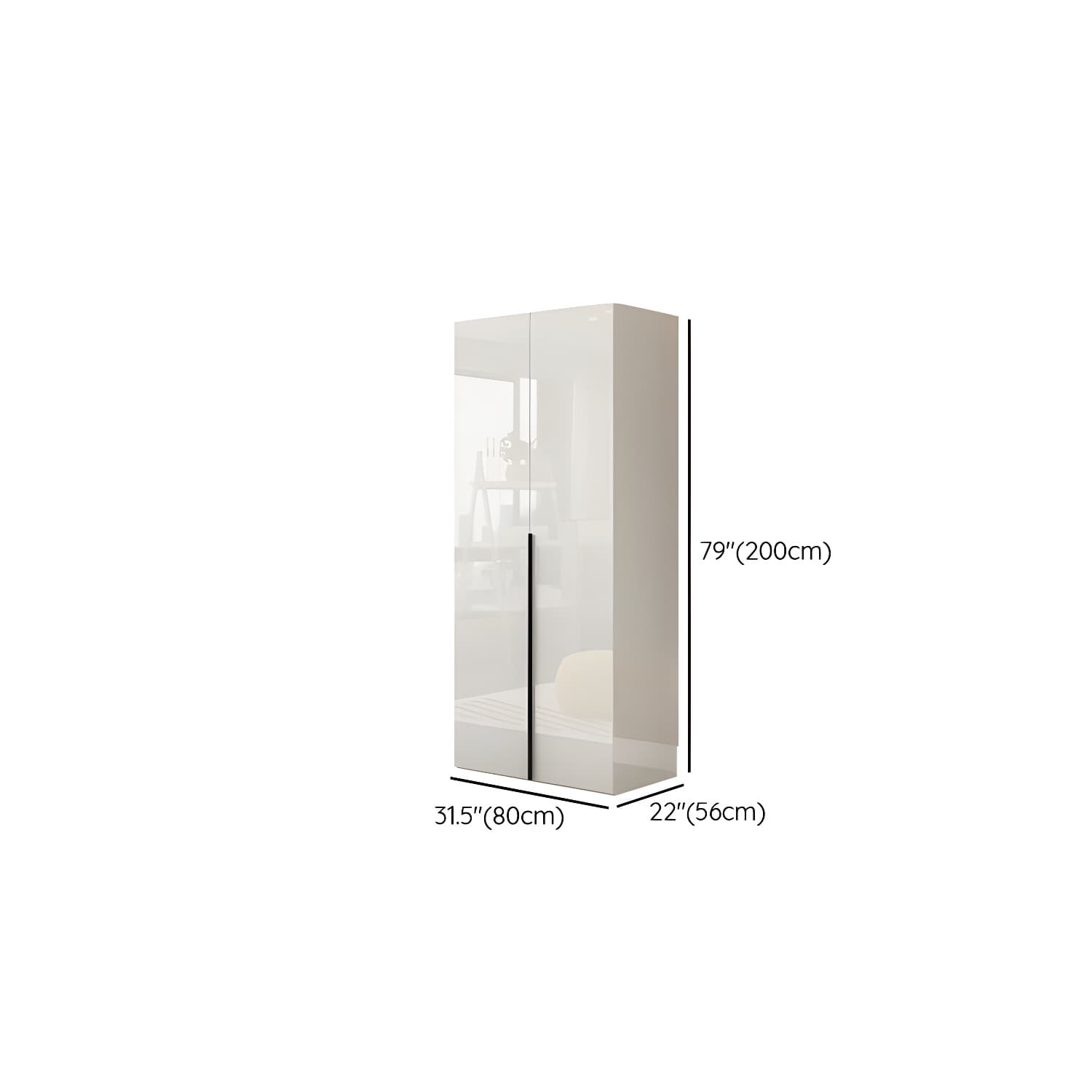Modern Simple Style Double Door Storage Wardrobe for Bedroom thumbnail 9