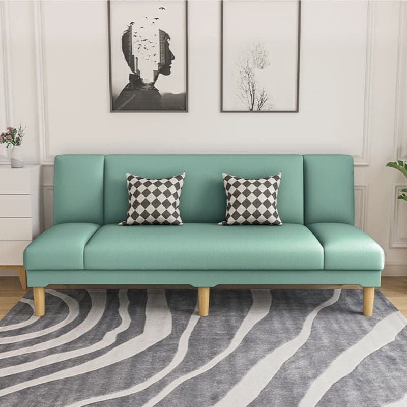 Scandinavian Armless Sleeper Sofa, Light Wood, Foam Filling, Includes Pillows thumbnail 16