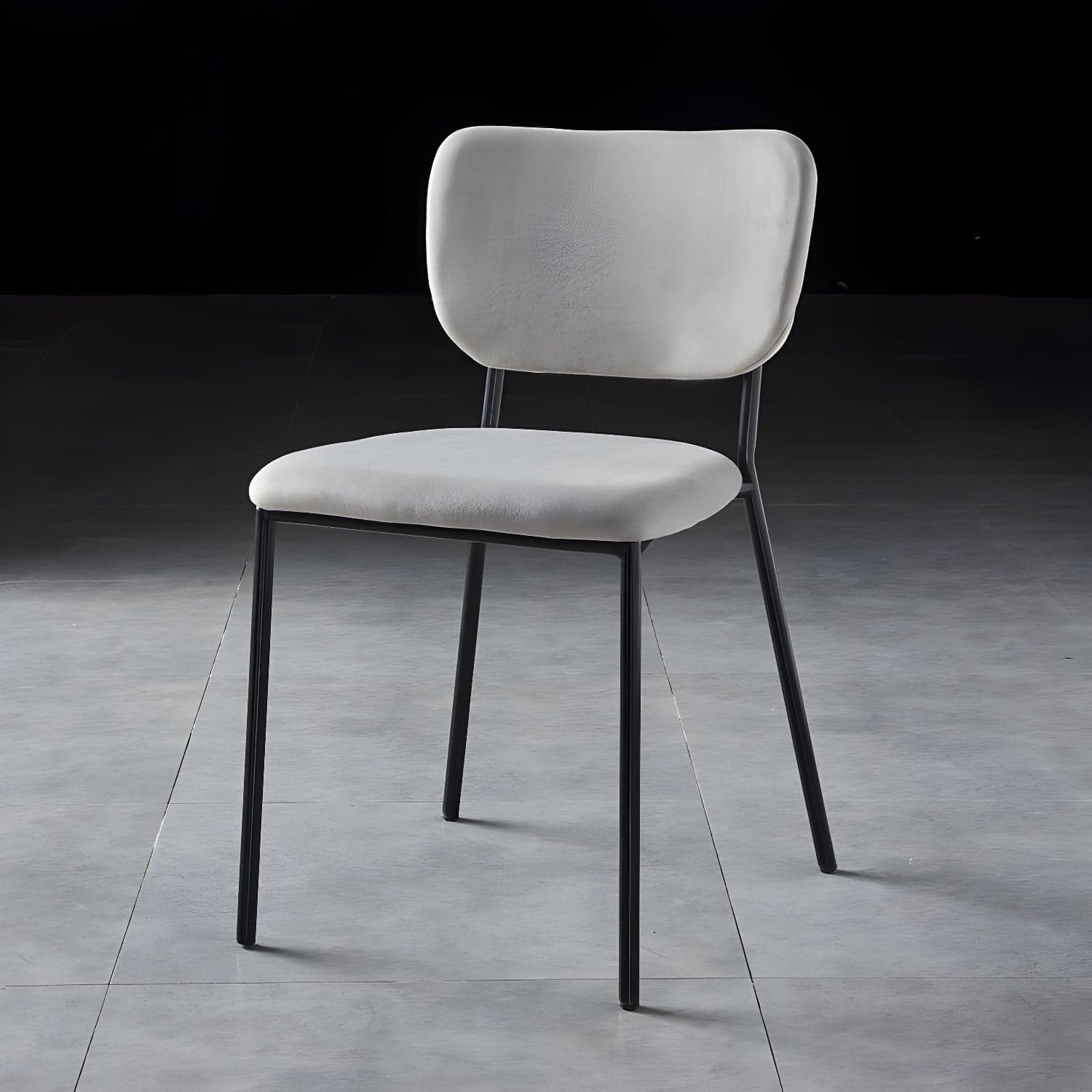 Nordic Style Dining Chairs Armless Open Back Stackable Chairs with Metal Legs thumbnail 7