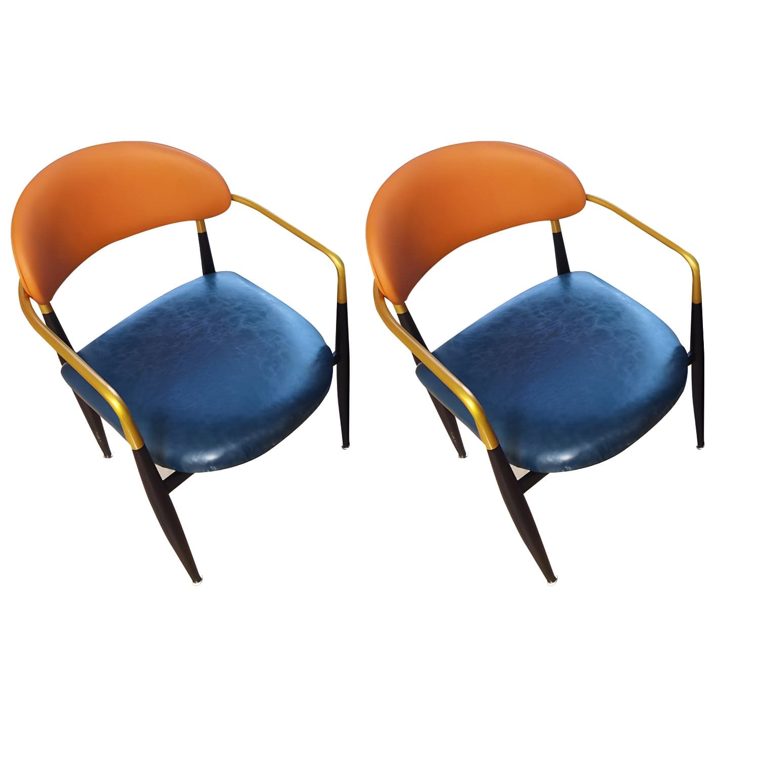 Contemporary Metal Dining Chair Black Legs Dining Room Arm Chair thumbnail 8
