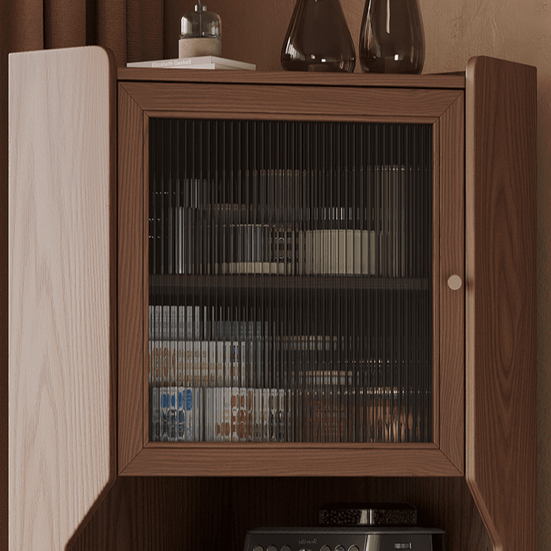 Accent Cabinet with 1 Drawer, 2 Cabinets, Glazed Door, Adjustable Shelf, Cabinet Knobs, Sepia/Wood Color Top, and Stain Resistant Finish thumbnail 5