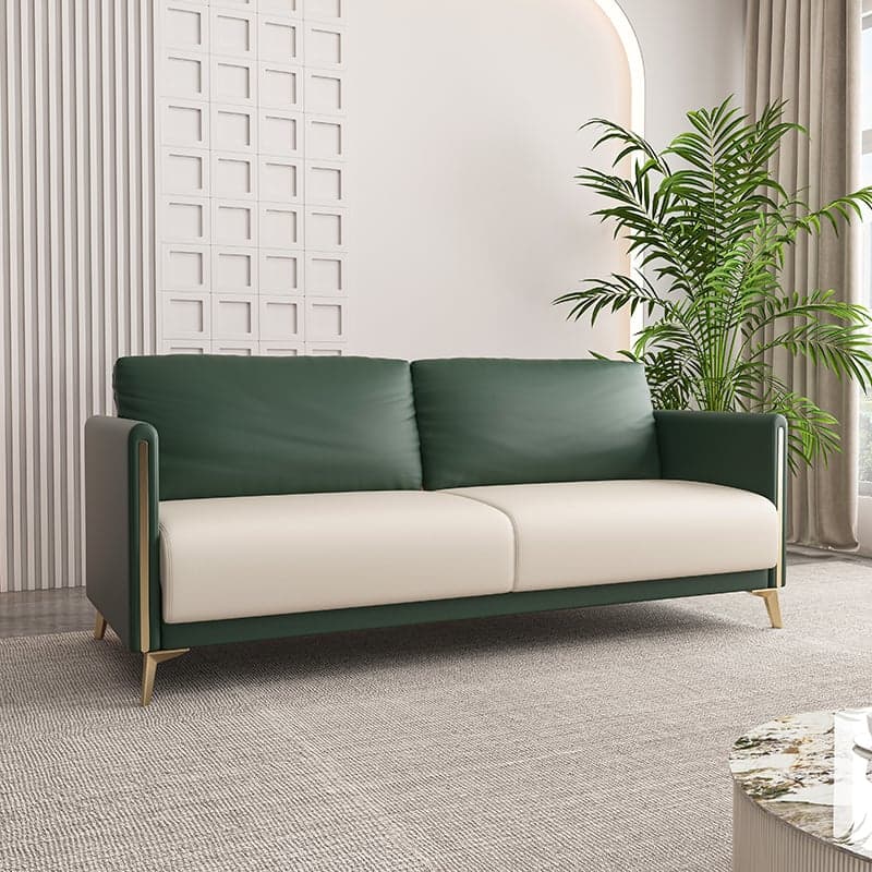 Modish Solid Color Scratch-durable Floor Sofa in Pleather with Gray/Chalk/Tangerine Color for 3/for 2 thumbnail 5