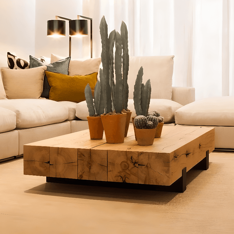 Pine Square Sledging Board Game Coffee Table for Home thumbnail 3