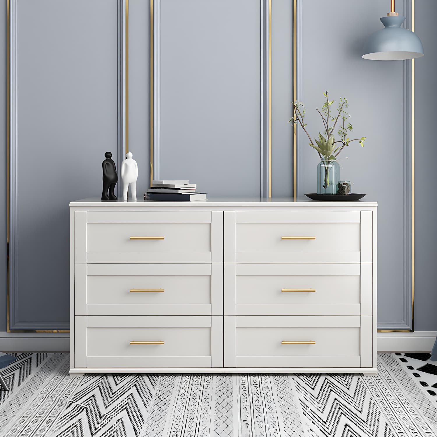 17.55-inch Width Solid Wood Storage Chest Classic Glam Storage Chest Dresser thumbnail 3