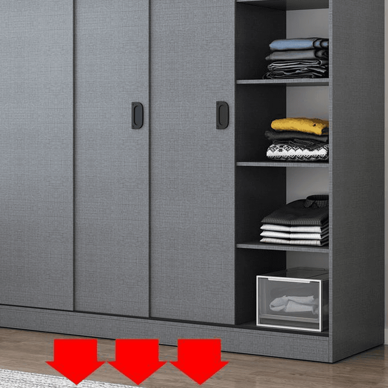 Dove Grey Modern Timber Wardrobe with Self-supporting Design, Soft Close Features, and Clothing Rod thumbnail 3