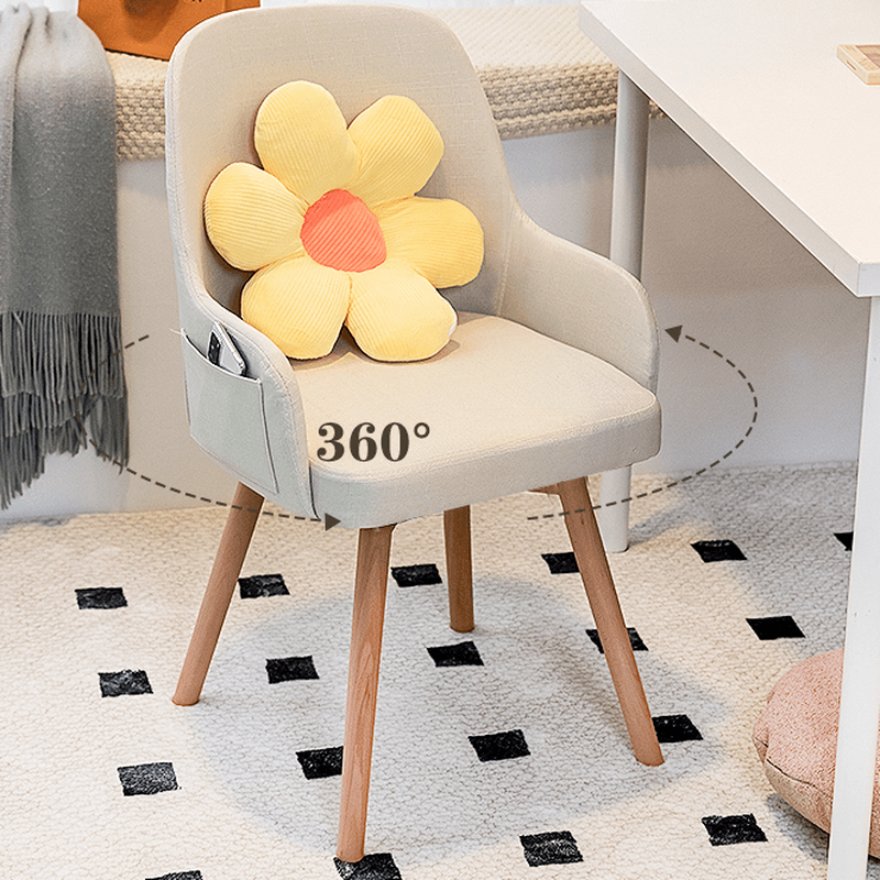 Rotatable/Non-Rotatable Steady Outlined Upholstered Arm Chair for Dinette with Solid Back and Foot Pads in a Modish Style thumbnail 17