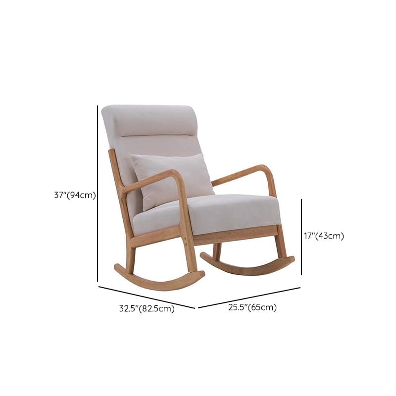 Nordic Natural Cotton Stationary Rocking Couch Chair with Back thumbnail 27