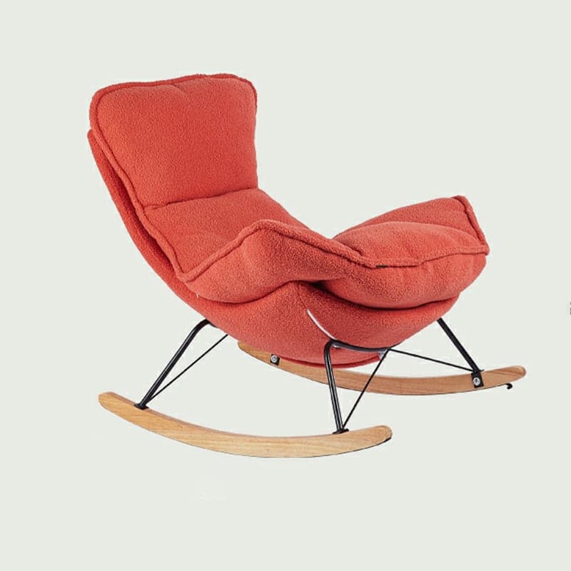 Comfortable Upholstered Rocking Chair with Solid Wood Frame for Modern Home Decor thumbnail 7