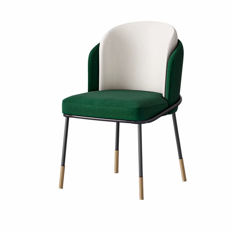 Glam Low-Back Upholstered Chair with Sleek Black Metal Legs for Kitchen & Dining thumbnail 8