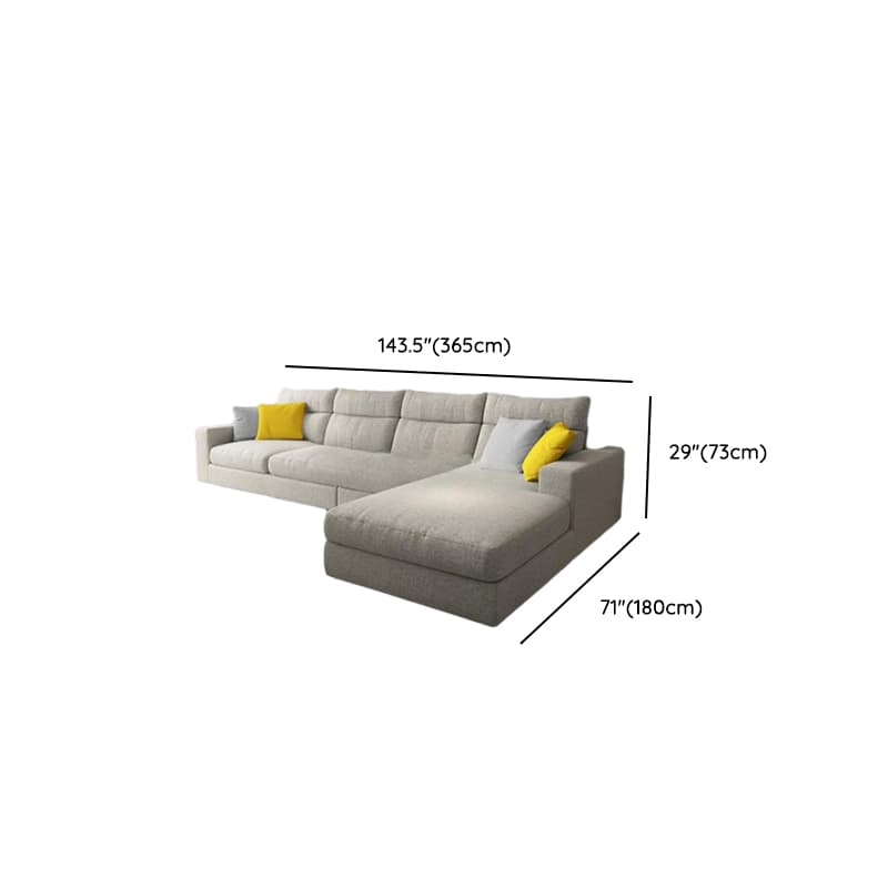 L-Shape Sofa Chaise with Pillow Back, Azure/Cream Upholstery, Square Arm, Slipcover, and 1 Chaise thumbnail 17