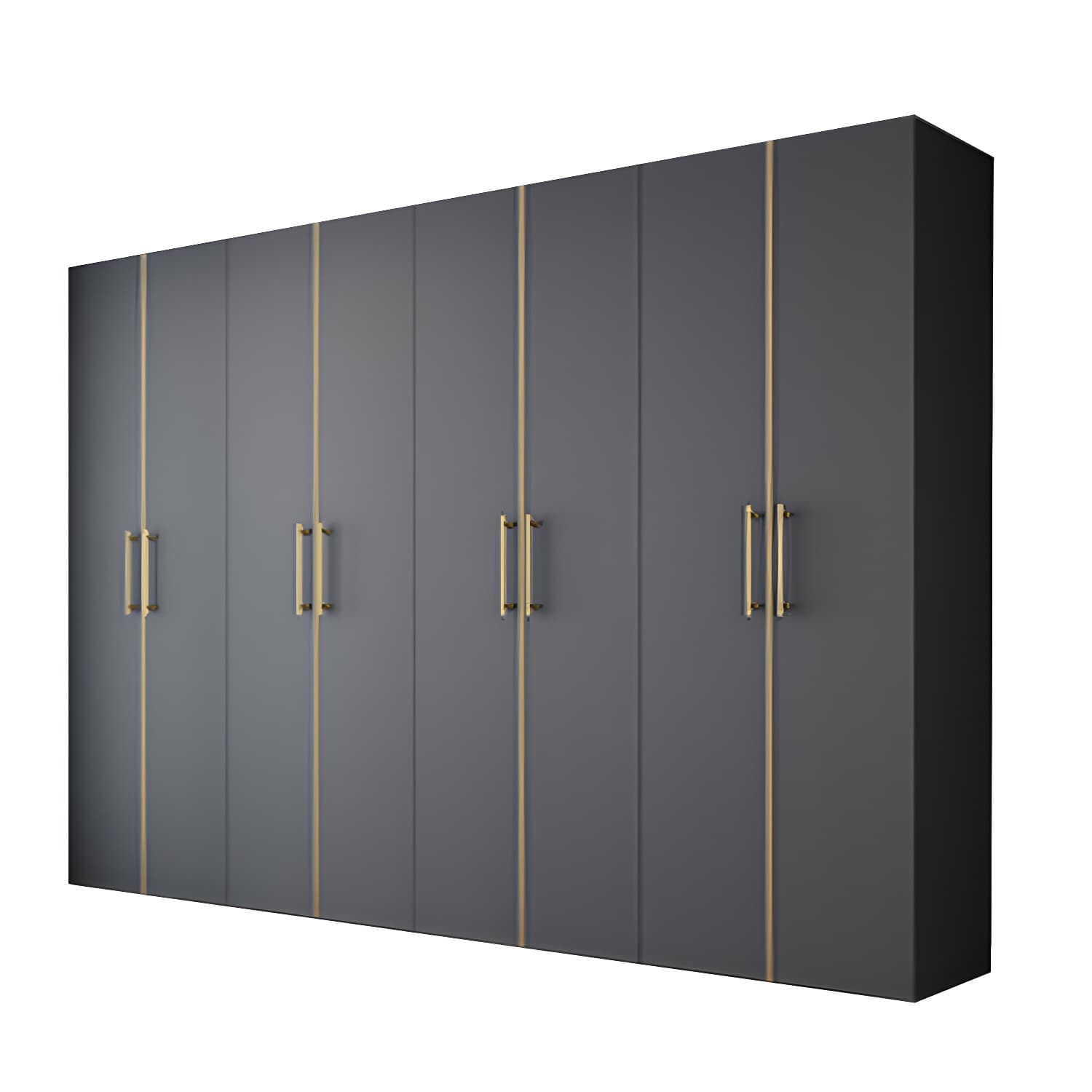 Modern Wardrobe Closet Grey Engineered Wood Wardrobe Cabinet thumbnail 5