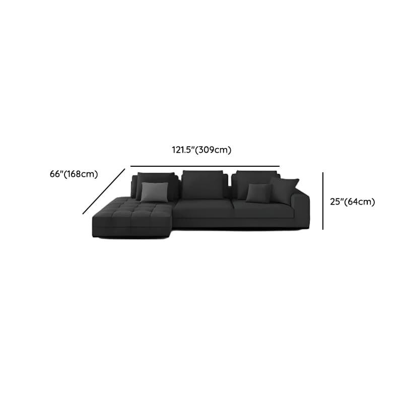 L-Shape Dark Upholstery Corner Sectional, Seats 5 with Button-tufted Design thumbnail 9