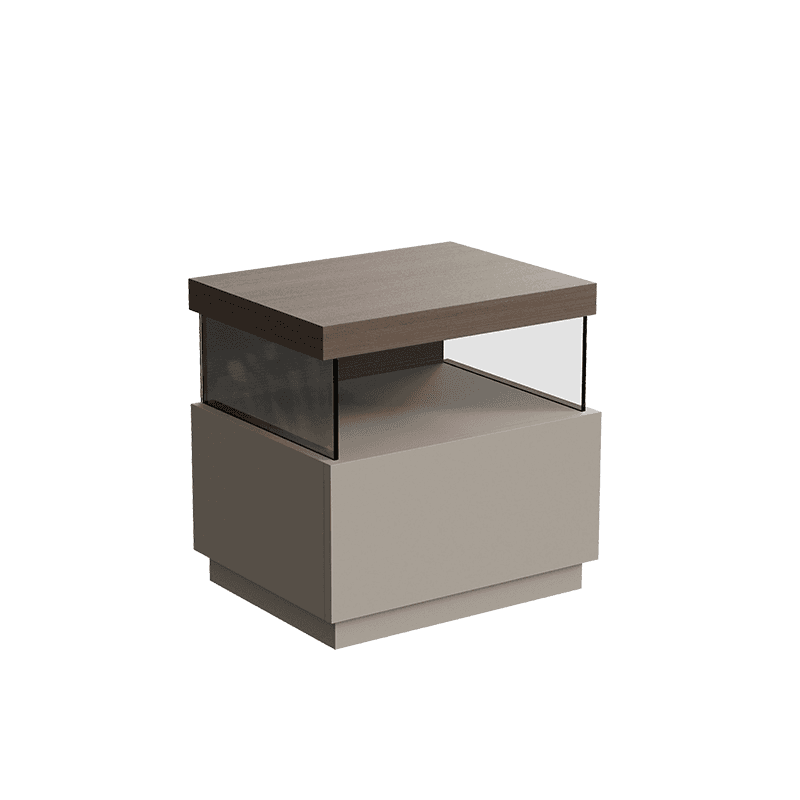 Organic Modern Nightstand With Drawer Organization with 1 Drawer and Real Wood Countertop thumbnail 6