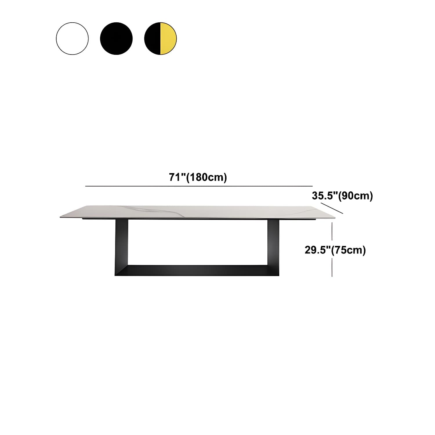 Rectangular Sintered Stone Dining Table Modern Furniture with Steel Base for Home thumbnail 21
