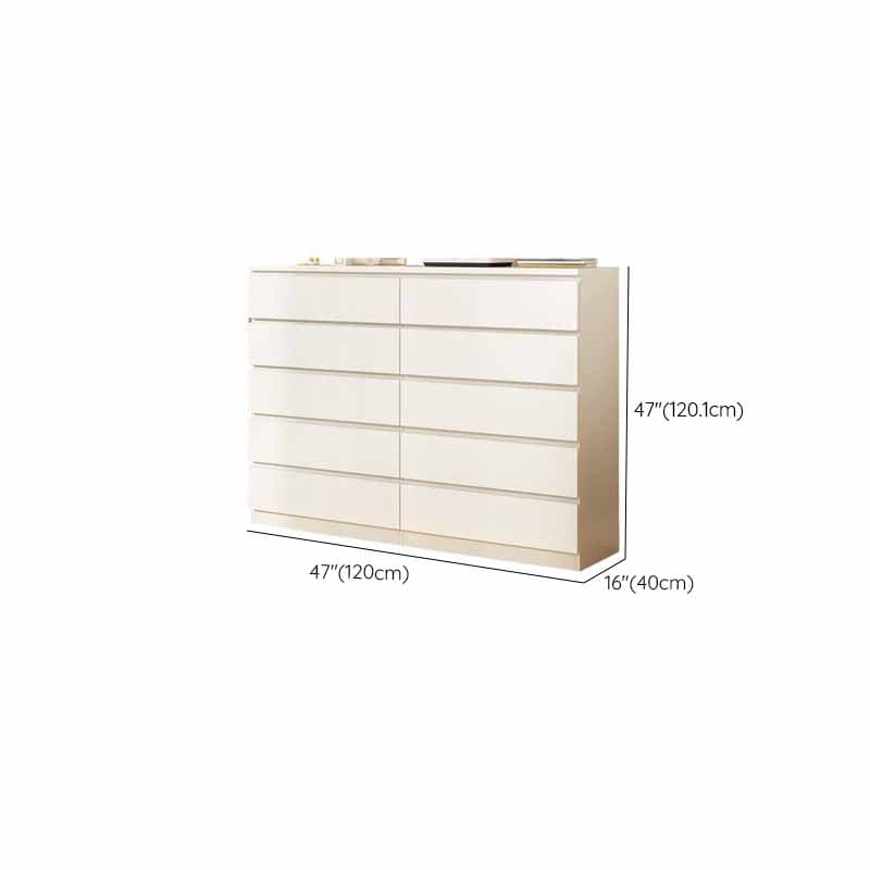 White Simple Manufactured Wood Console Dresser/Bachelor Chest/Lingerie Chest with 10/5/8 Drawers in Horizontal/Vertical Orientation thumbnail 16